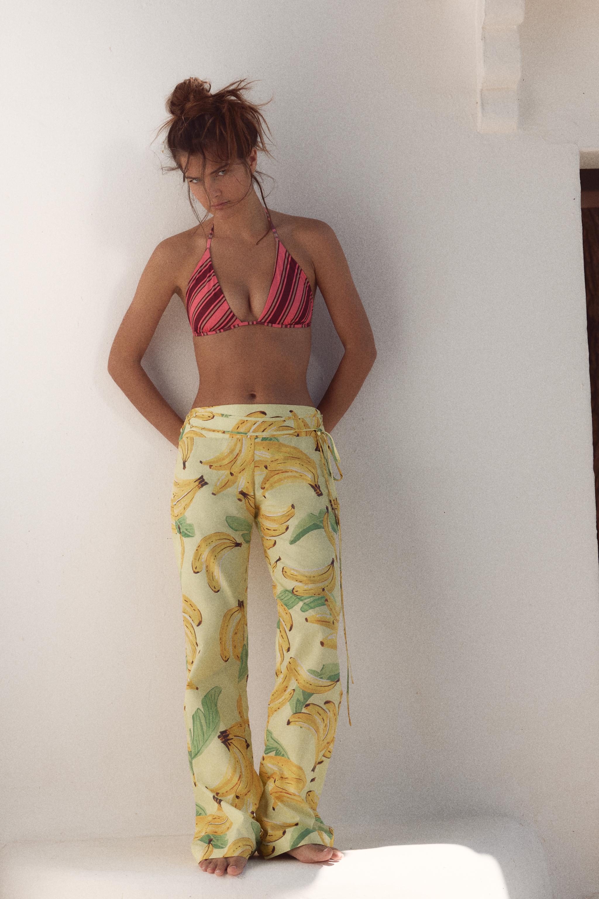 FRUIT PRINT DRAWSTRING PANTS